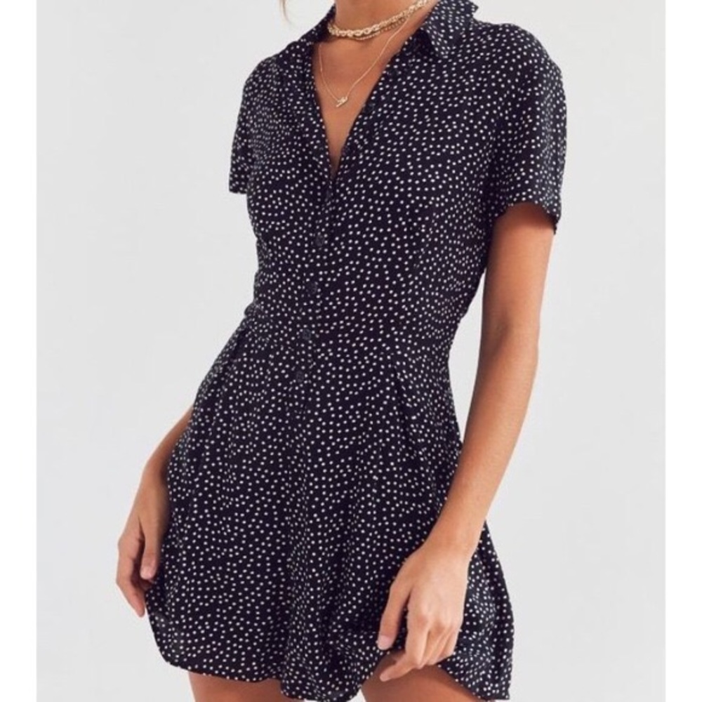 Urban outfitters black and white polka dot Romper